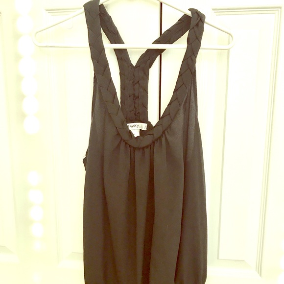 Black Braided Strap Tank - Picture 1 of 3